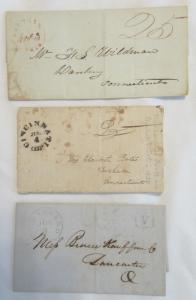 Ohio Stampless Covers, Norwalk1836, Cincinnati 1830, Cleveland 1847