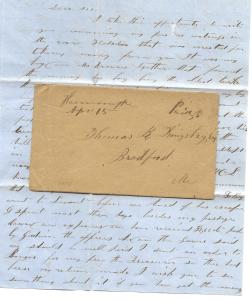 1853 ME Cover & Letter   