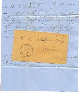 1853 ME Cover & Letter   