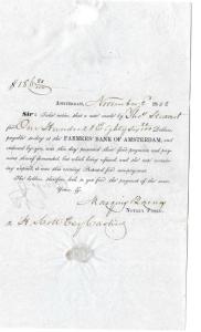 1850 Farmer's Bank of Amsterdam to Cooperstown, NY