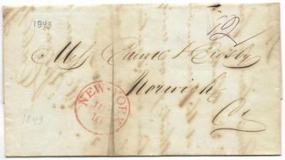 1843 New York City to Norwich, CT